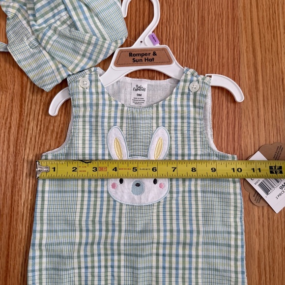 Baby Essentials Baby Boy Easter One Piece Outfit & Matching Hat w/Chin Strap - Picture 7 of 8